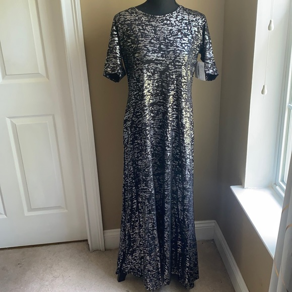 LuLaRoe Dresses & Skirts - Lularoe ANA black silver XL NWT